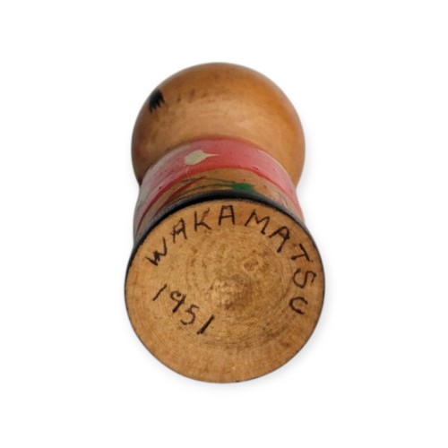 Rare Vintage Kokeshi Doll 1951 WAKAMATSU Asian Japanese Wooden Collectible - Picture 7 of 8