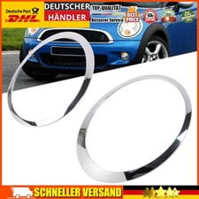 2 Chromring Scheinwerfer Zierring Blende L+R F&uuml;r Mini Cooper R55 R56 R57 R58 R59