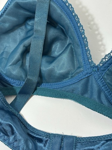 Vintage Nylon Bra Teal 90s Y2K 36B Light Padding No Wire - Picture 5 of 9