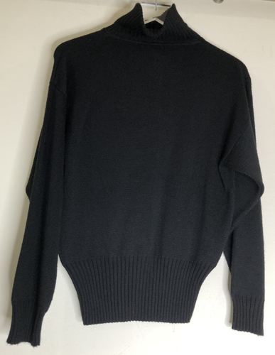 Meister Women's Sz Medium Black Wool Blend 1/4 Zip Long Sleeve Mock Neck Sweater - Picture 2 of 10