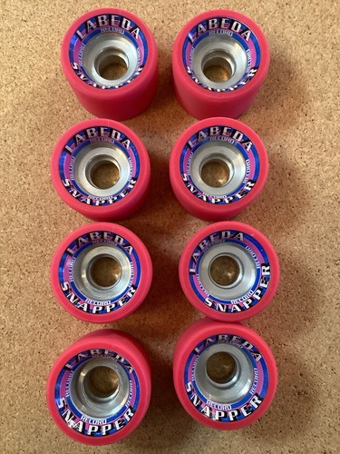Set Of 8 - LABEDA SNAPPER Record Aluminum Hub Roller Skate Wheels