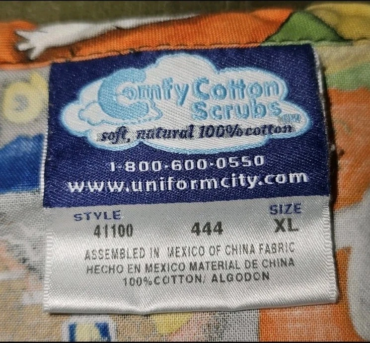 Comfy Cotton Scrubs - Spooky Halloween Top - Size XL W-26/L-29 inches - Image 2 of 2