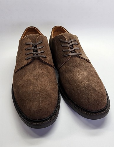 Polo Ralph Lauren Asher Derby Brown Suede Dress Shoes Size 8.5 D Lace Up Leather - Picture 3 of 15