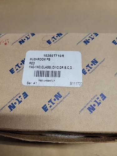 Eaton 10250T710R , Red Push Button, 10250TD2 Base, Mushroom Non-Illuminated