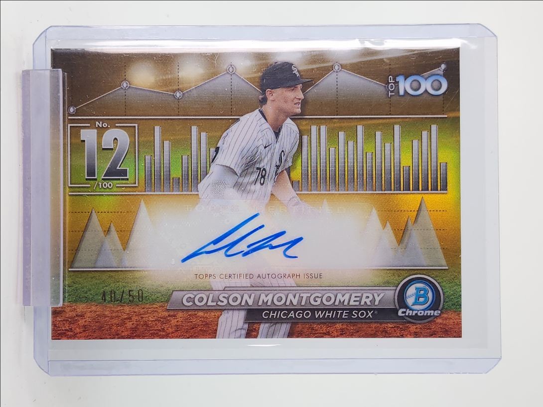 COLSON MONTGOMERY 2024 BOWMAN CHROME SCOUTS TOP 100 GOLD AUTO /50 Q3855