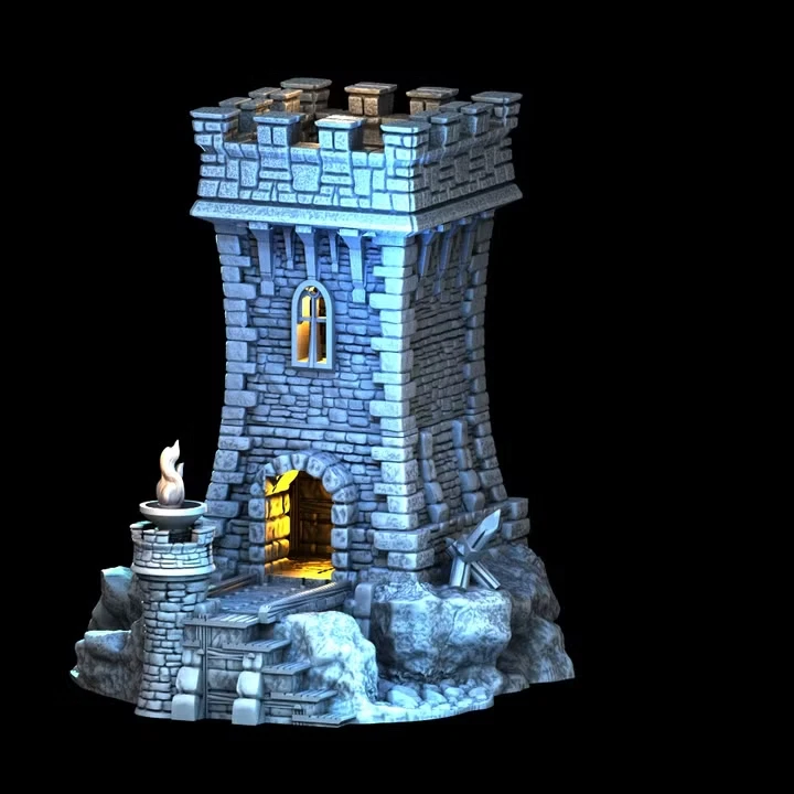 Tabletop Gelände Gebäude Mysteriöser Fantasy Turm Unbemalt 28mm