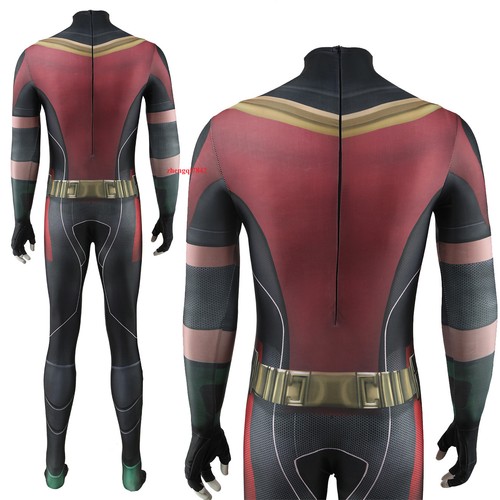 Cómic Hero Titanes Robin Cosplay Body Mono Conjunto con Capa Traje de Halloween - Imagen 14 de 17
