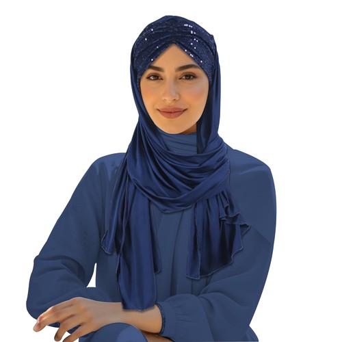 Sciarpa hijab donna musulmana scialli copricapo preghiera foulard paillettes copricapo - Foto 4 di 23