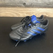 Adidas Goletto VIII FG J Black Blue Kids Youth Size 4 Lace Up Soccer Cleats