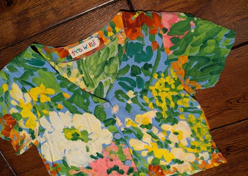 JAMS WORLD Women's 100% Rayon Floral Button-Up Crop Top Blouse Shirt Size XS - Picture 3 of 18