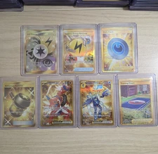 Pokémon Hyper Rare Gold Card Lot 7 cards Unit Energy, Dark Patch and More