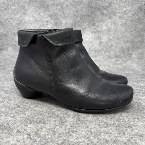 Ecco Sculptured Folded Cuff Stiefelette Booties Gr. 39 US 8,5 schwarz Leder - Bild 1 von 11