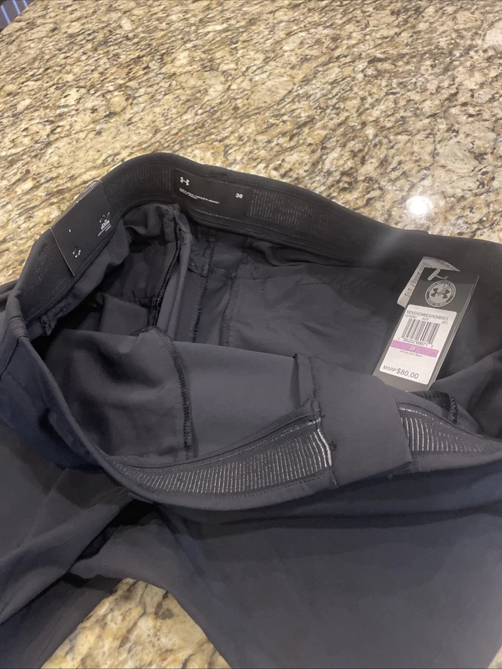 NUEVO CON ETIQUETAS Pantalones Cortos de Golf Under Armour Iso-Chill Calce Suelto Negros Para Hombre Talla 38-9” ¡Entrepierna! Foto 4 de 4
