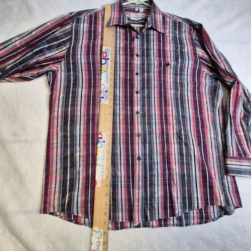 Haupt Hemd gestreift über Blumen mehrfarbig Langarm 17 1/2 XL 43/44 selten - Bild 7 von 14