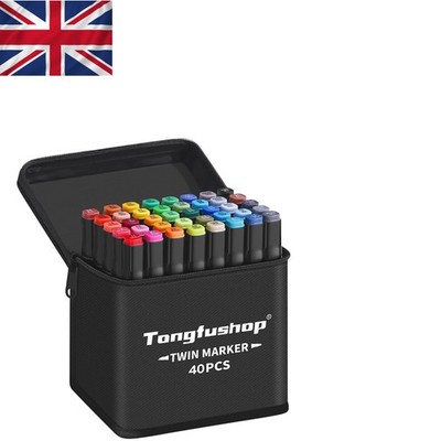 Vielseitiges 40 Farben Dual Tip Marker Set - Ideal zum Zeichnen, Kritzeln & Skizzieren