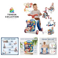 Educational 5-in-1 Baby Walker with Removable Entertainment Table - Navy Blue