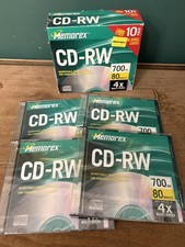 Memorex CD-RW 4 Pack 4 X 80 Min 700 MB Rewritable Compact Discs Jewel Cases New