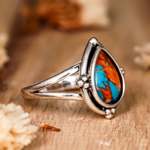 Glamorosos anillos plateados para mujer San Valentín talla 6-10 - Imagen 8 de 14