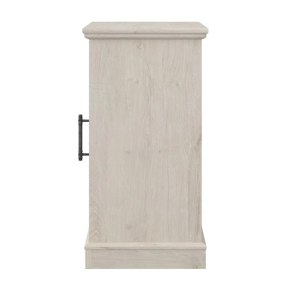 Bush Lennox Engineered Wood End Table with Storage in Linen White Oak - Image 4 of 4