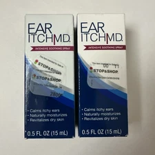 (2) Ear Itch MD Intensive Soothing Spray Moisturizer Dry Skin 0.5 oz