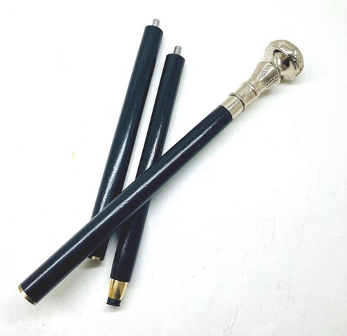 Antique Brass Knob Head Handle Designer Cane Vintage Wooden Walking Stick Gift - Picture 5 of 9