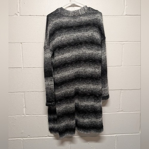 Cárdigan plumero Sonoma gris a rayas negro suéter de gran tamaño pequeño nuevo - Imagen 2 de 10