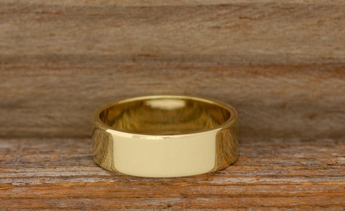 Polished Brass Band, Pure Brass Ring, Flat Unisex Men Women Jewelry Gift - Picture 7 of 7