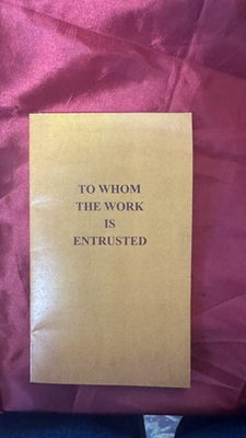 #ad #ad 1919 quot;TO WHOM THE WORK IS ENTRUSTEDquot; rare Watchtower Jehovah IBSA reproduction $11.95
