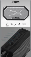 Bocina portátil Bluetooth Altec Lansing negro y blanco con mosquetón usado as-is