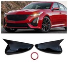 For Cadillac CT5 CT6 2020-2023 2024 Glossy Black Ox Horn Side Mirror Cover Trim