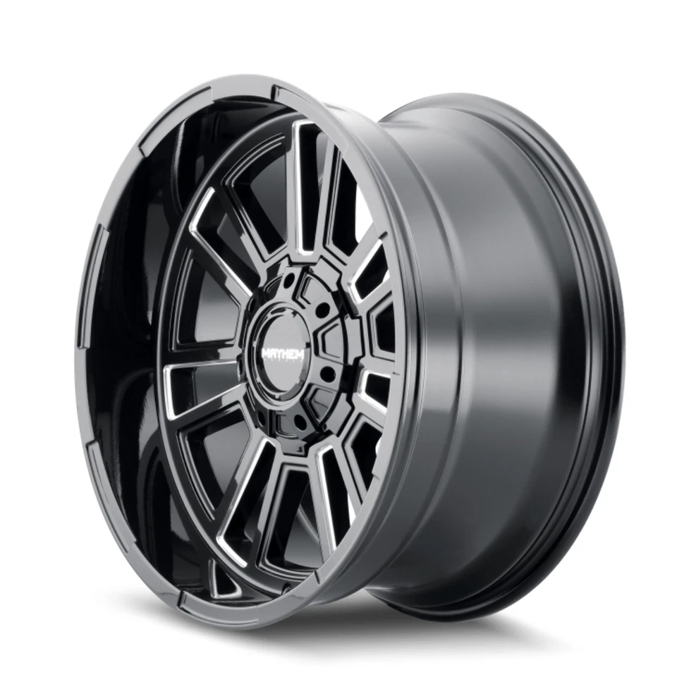Rueda Mayhem Apollo 20x9 20" negra fresada 8x170 18 mm para camioneta Ford F250 F350 Foto 2 de 4