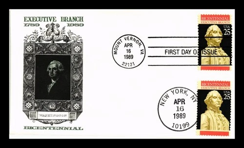 US COVER EXECUTIVE BRANCH BICENTENNIAL FDC DUAL CANCEL PANDA CACHET