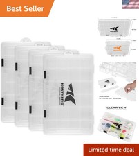 Waterproof Plastic Tackle Box with Removable Dividers - 2/4 Packs Available