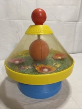 Vtg Spin Top Spinning Bumblebee Chicco 80's Toy Made In Italy Bell Play Sensory