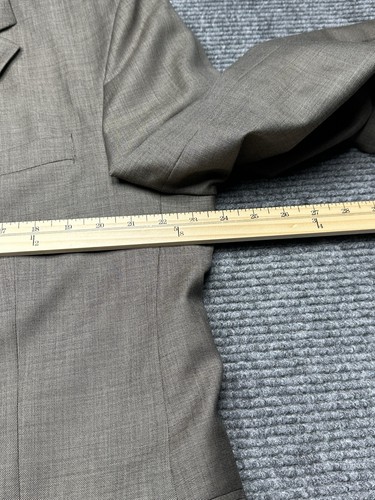 Stafford Blazer Mens 46R Brown Wool Sport Coat Classic Fit Suit Jacket 3 Button - Picture 3 of 9