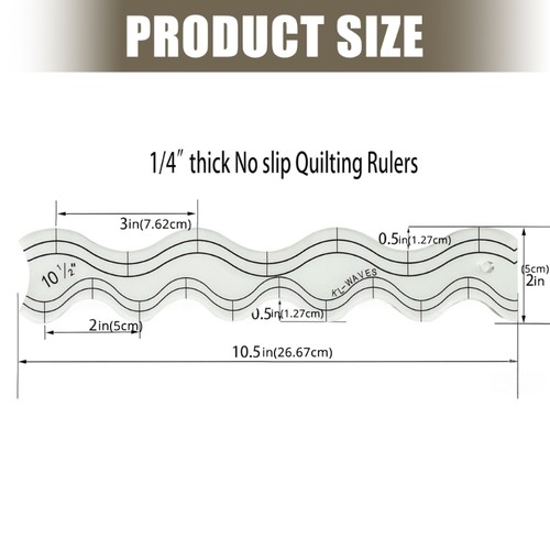 Wavy Quilting Templates Quilters Rulers Clear Acrylic Quilting Rulers for Sewing - Picture 8 of 8