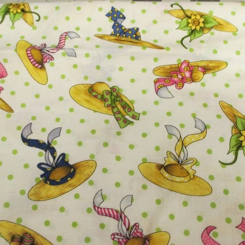 Cotton Fabric Daisy Kingdom Mitzy The Duck Hats Beth Yarbrough 29" x 44 - product listing photo
