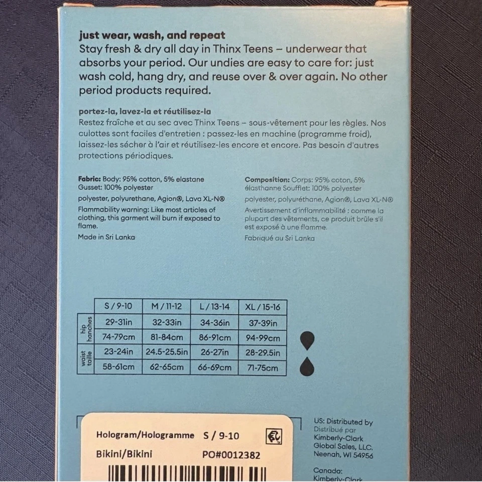 NUEVO Ropa Interior Thinx Teens Period en embalaje separado 2 pares algodón Foto 2 de 4