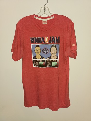 Washington Mystics Della Donne Cloud Retro NBA Jam Large Mens Red Graphic Tee - Picture 3 of 12