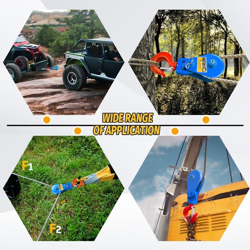 2 Ton Snatch Block with Hook, Snatch Block Pulley 3" Sheave for 3/8" Inch Wir... - Afbeelding 6 van 6