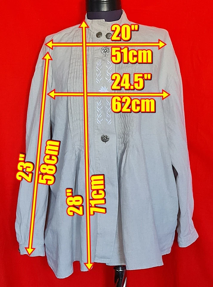 BLOUSE VINTAGE TRACHTEN OKTOBERFEST TYROL LINEN WOMEN TOP :SIZE US 18/EU 46 - Image 2 of 4