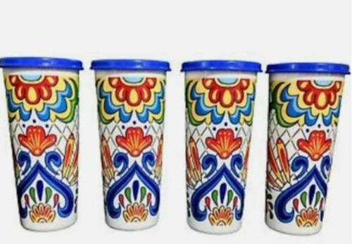 Tupperware Talavera Collection 16 oz Tumblers w/ Seals + 2 x 10cup Canisters New - Picture 4 of 7