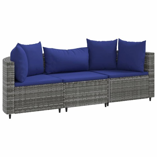 Patio Sofa Set with Cushions Lounge Setting Outdoor Furniture Poly Rattan vidaXL - Picture 2 of 92