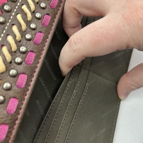 Montana West Wallet Women’s Western Pink Studded Large Capacity! NEW - Picture 6 of 9