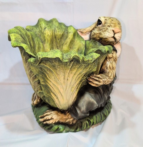 Henri Chrisdon Harz Hase Kaninchen Figur Pflanzgefäß Overall Salat