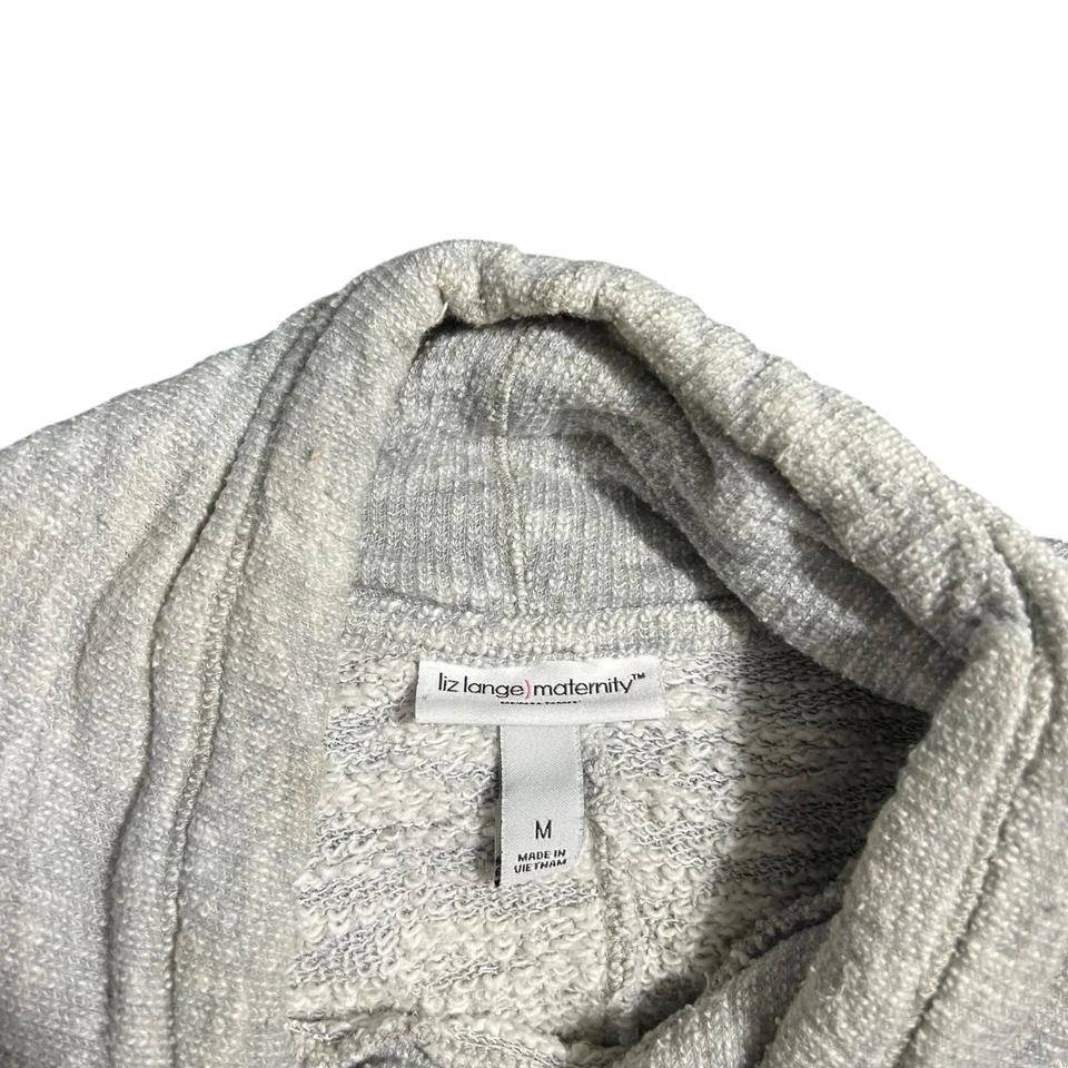 Pullover de maternidad Liz Lange gris jaspeado manga larga fruncido para mujer talla M” Foto 3 de 3