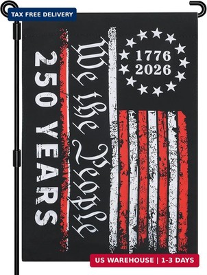 3Ply 250 Years American Anniversary Garden Flag, Small Usa Flags, Double Sided,
