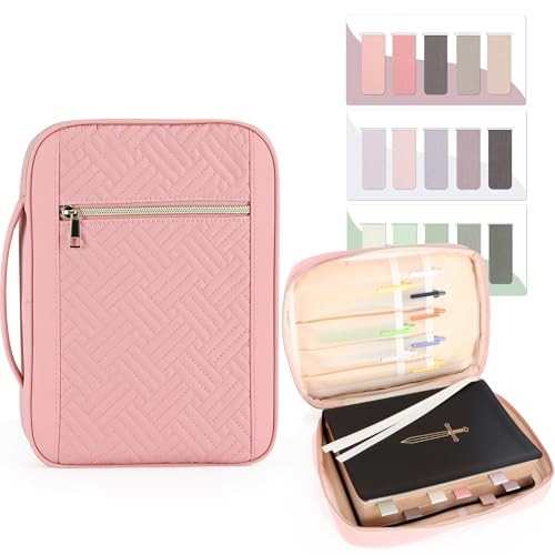 Durable and Protective Bible Cover Case for Women,Portable Bible Carrier 2 Pink