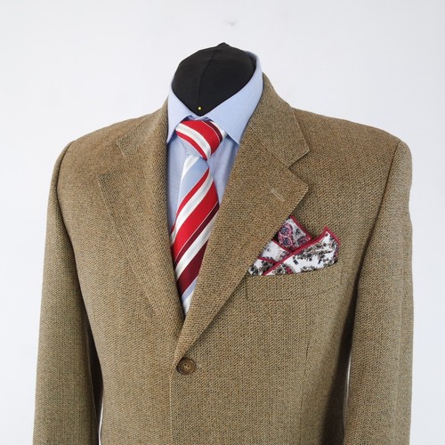 Italian Tweed Jacket 42S US Size CORTEFIEL Herringbone Wool Sport Coat Blazer - Picture 10 of 14