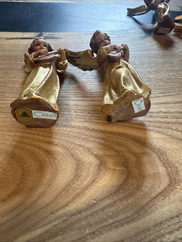 Vintage Hand Carved Wood  Anri Angel Angel's Figure 2.5" Italy Group Lot Of 14 - Picture 15 of 23